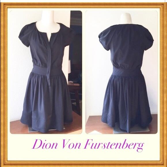 Diane Von Furstenberg little black dress with pockets hits above knee minimalist - Picture 2 of 4